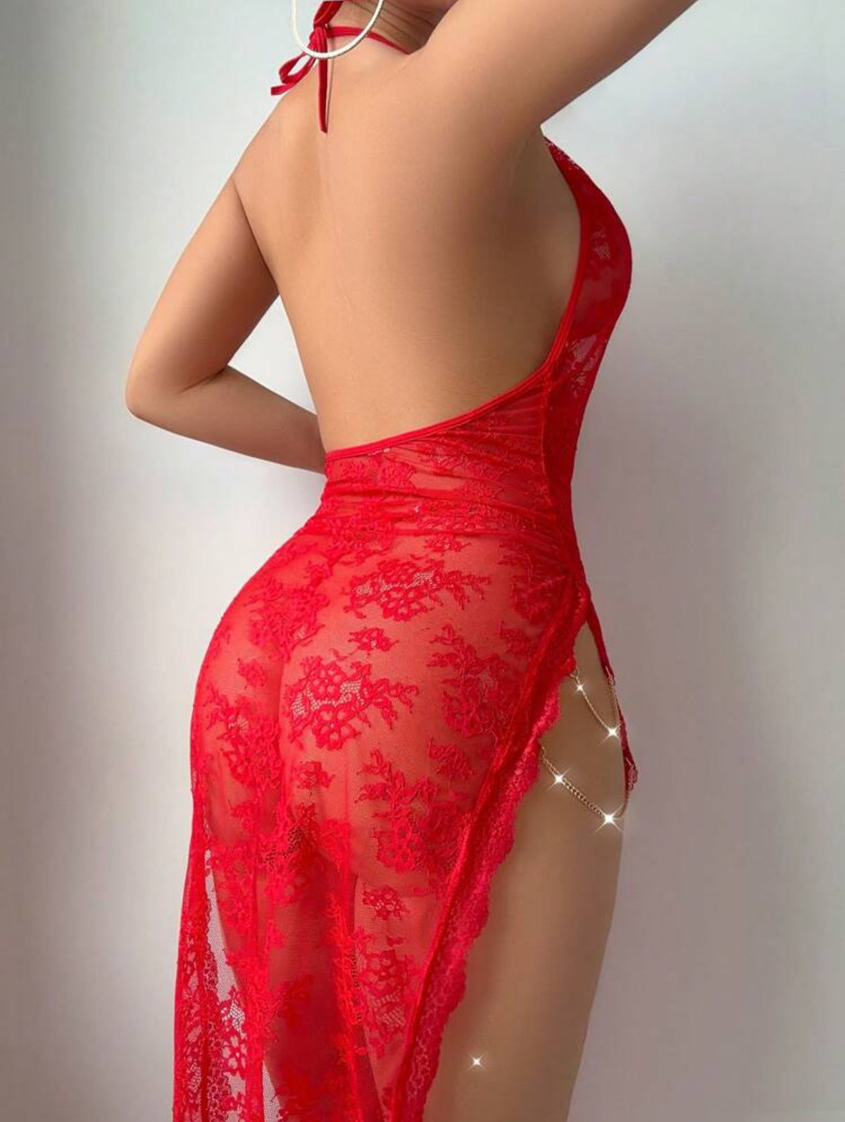 Ensemble Lingerie Red Dress