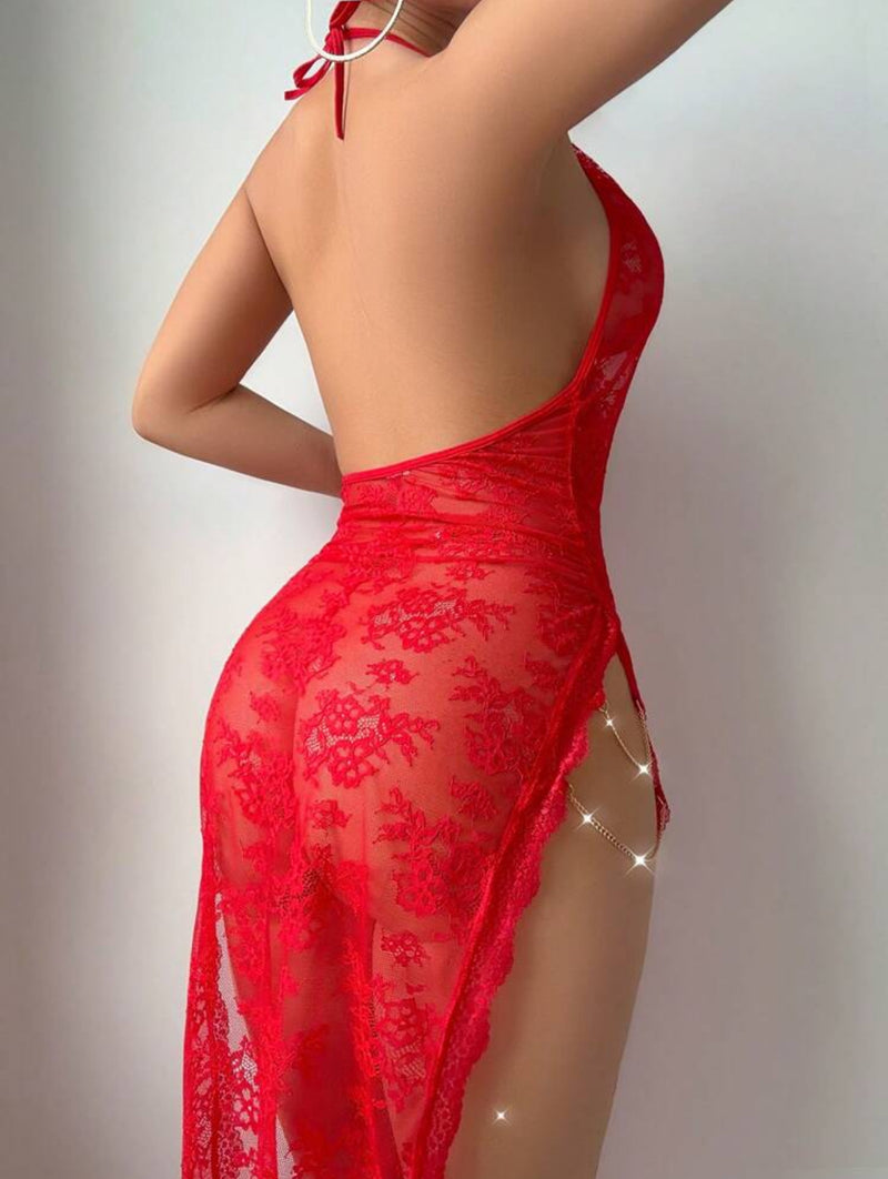 Ensemble Lingerie Red Dress