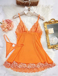 Ensemble Lingerie Floral Orange