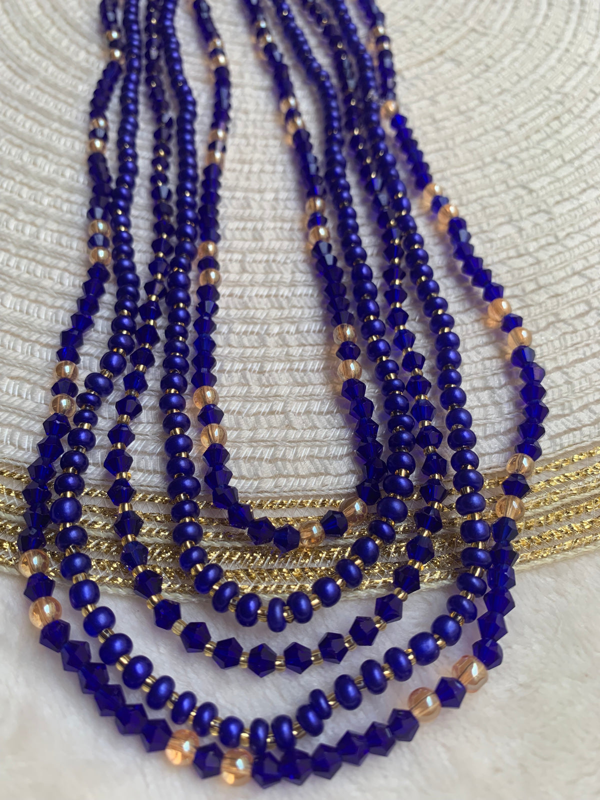 Ensemble de 5 bines bines bleu doré Odette