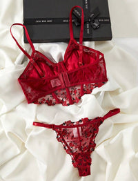 Ensemble Lingerie deux pièces Red Flower