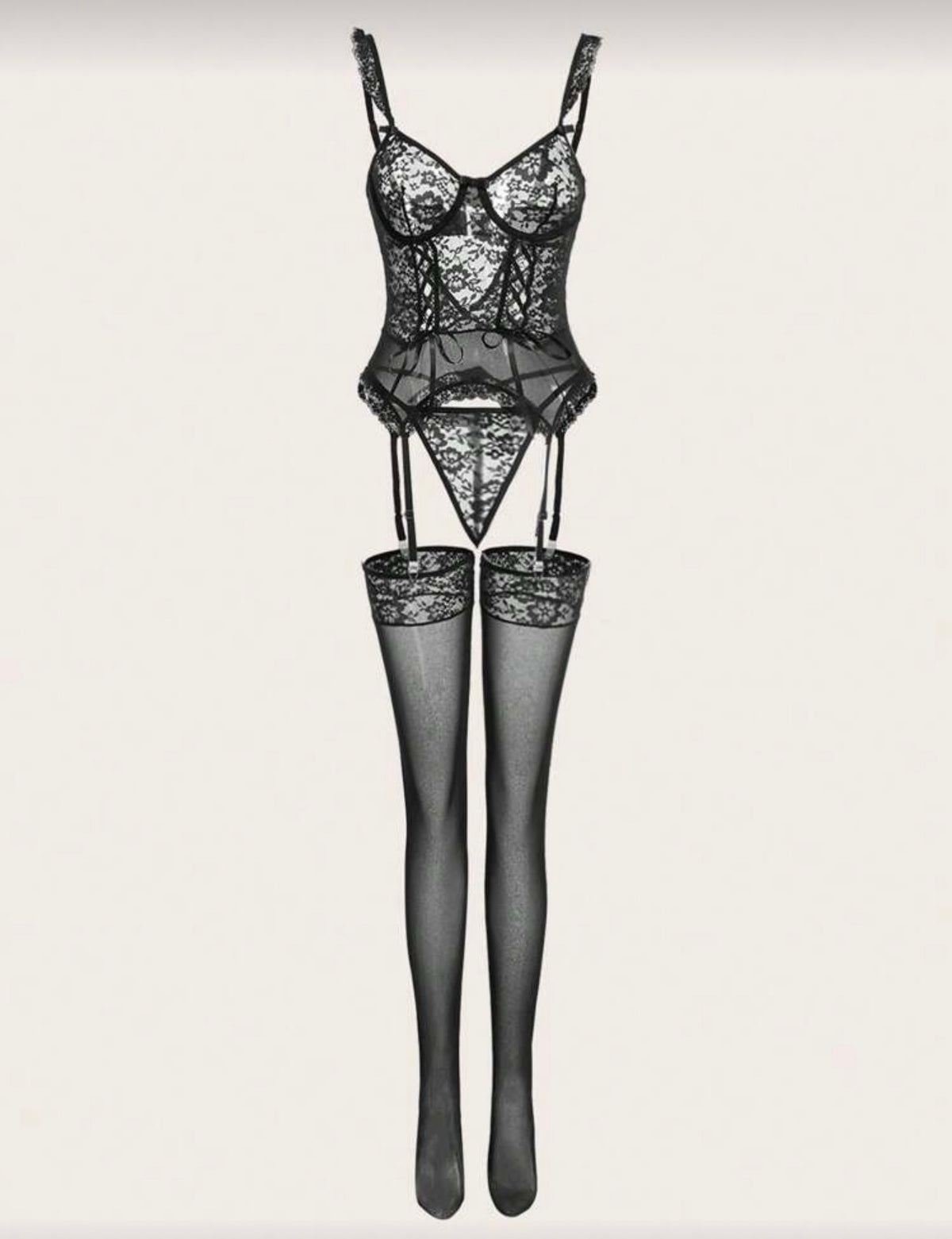 Ensemble lingerie noire Maîtresse